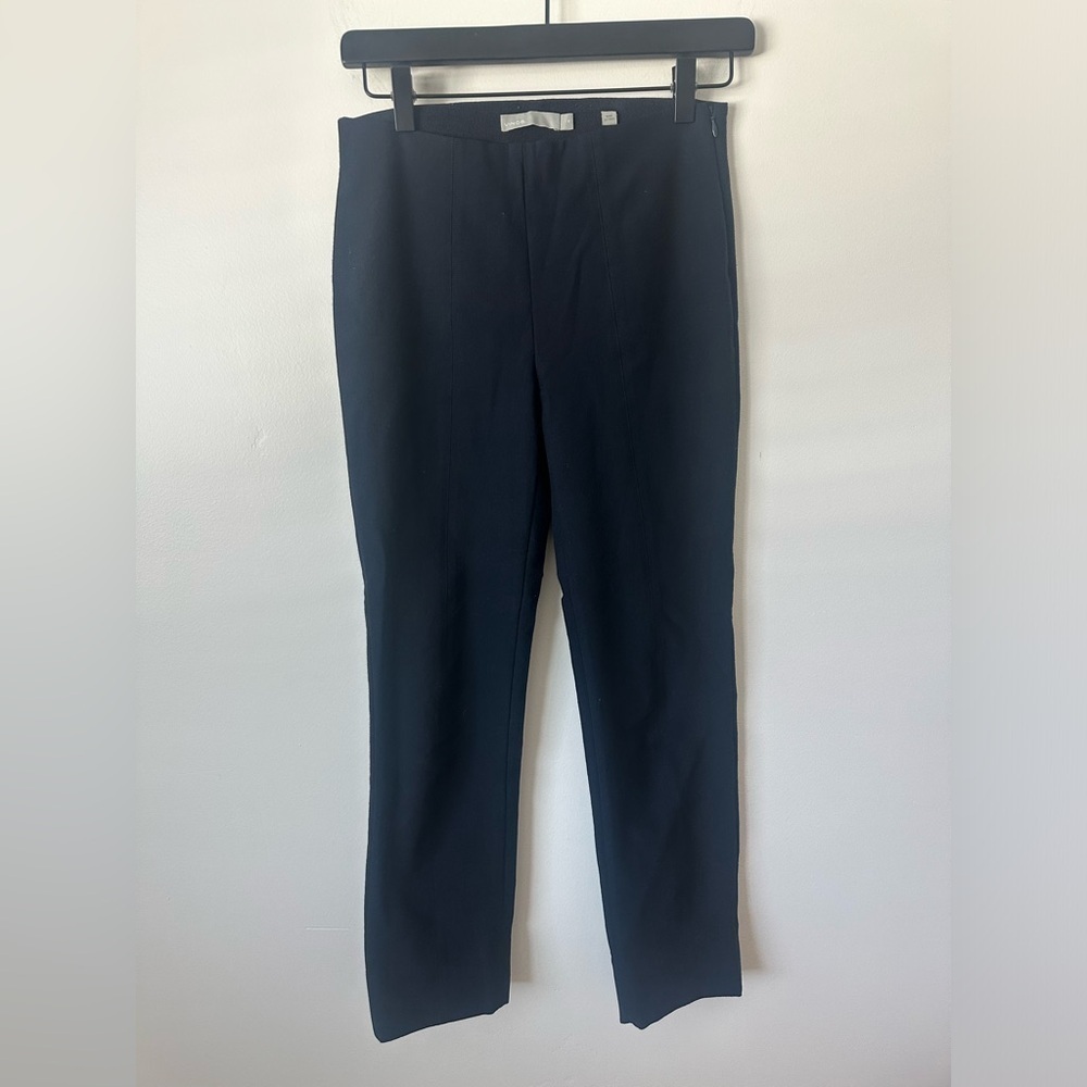 VINCE Stitch Front Seam Ponte Cropped Legging/Pant Size XS in Coastal Blue Navy - Picture 4 of 9
